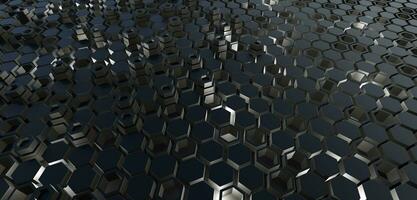 background technology texture hexagonal pixels Glossy block texture Chrome material 3D illustration photo