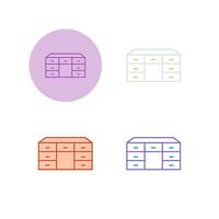 Table with Drawers Vector Icon