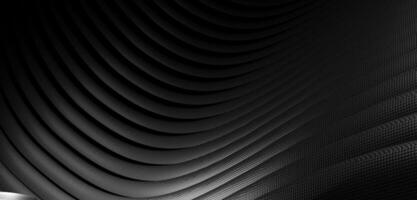 black background waves Parallel waves of plastic Twisted curved tube 3D illustration photo