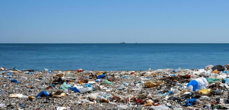 Seaside Garbage Floating Garbage Water Pollution Global Warming background photo
