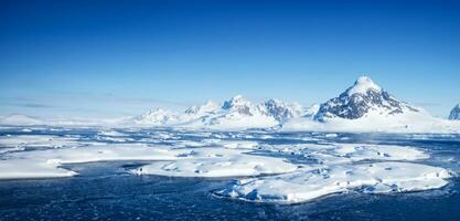 Antarctic ice floor north pole Iceberg 3D illustration photo