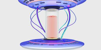 hibernación de el criogénico cápsula criónica cápsulas vaso tubos con congelado líquido para hibernación ciencia ficción teletransportarse criopod Ciencias tecnología criopod laboratorio equipo 3d ilustración foto