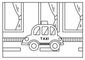 transportation vehicle drawing coloring book page vector