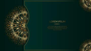 luxury background with golden mandala ornament vector