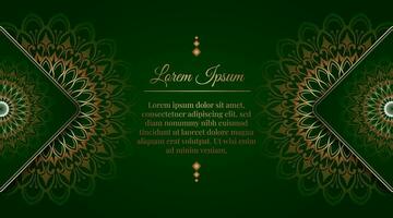 Green and gold, luxury mandala background vector