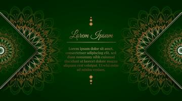 Green and gold, luxury mandala background vector