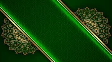 Green background with ornamental mandala vector