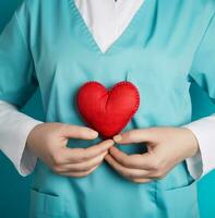 corazón y estetoscopio en un azul antecedentes conjunto de, médico valores imágenes foto