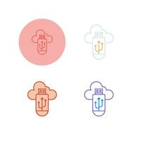 icono de vector de nube usb