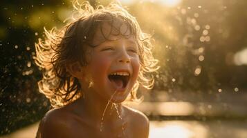 A child laughing as they play in a park, mental health images, photorealistic illustration photo