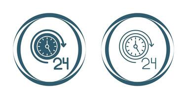 24 Hours Vector Icon