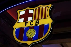 Barcelona football club logo in store. Official Store. photo
