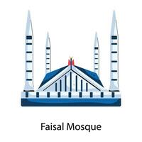 Trendy Faisal Mosque vector