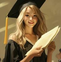 An aspiring student is holding a diploma, world students day images photo