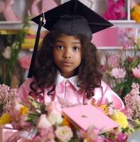 joven niña en nuevo colegio uniforme en púrpura antecedentes joven alumno. valores videos y realeza gratis imágenes, mundo estudiantes día imágenes foto