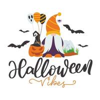 Happy Halloween vector lettering. Holiday lettering for banner. Happy Halloween poster, greeting card, party invitation. Vector illustration.