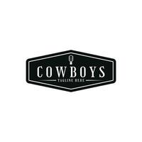 Western cowboy country guitar music logo vintage design vector