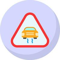 Slippery Road Vector Icon Design