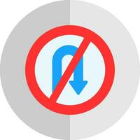 No Turn Vector Icon Design