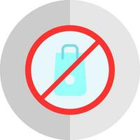 No Plastic Bags Vector Icon Design