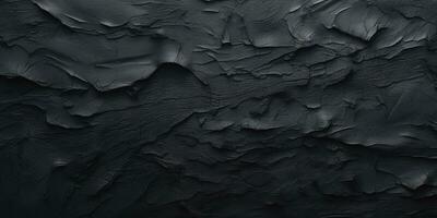 Generative AI, Closeup of impasto abstract rough black art painting texture photo
