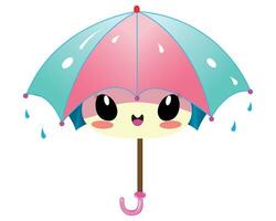 Cute Kawai Umbrella Illustration vector