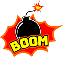 Boom Logo Abzeichen Aufkleber png