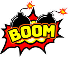 Boom Logo Abzeichen Aufkleber png