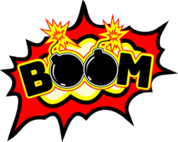 Boom Logo Abzeichen Aufkleber png