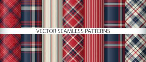 Set background pattern check. Seamless textile vector. Plaid texture tartan fabric. vector