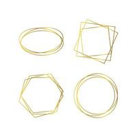 Gold geometric polygonal frame vector