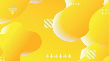 yellow gradient dynamic fluid shapes abstract background vector