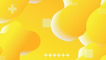 yellow gradient dynamic fluid shapes abstract background vector