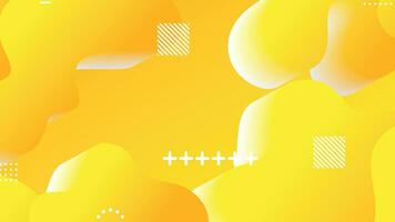 yellow gradient dynamic fluid shapes abstract background vector