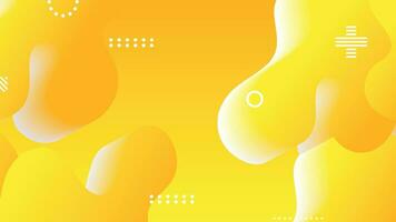 yellow gradient dynamic fluid shapes abstract background vector