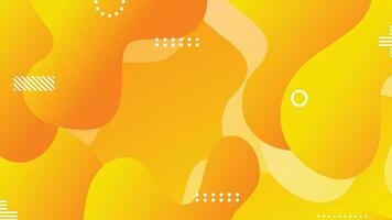 Yellow orange gradient dynamic fluid shapes abstract background vector