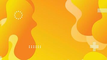 Yellow orange gradient dynamic fluid shapes abstract background vector