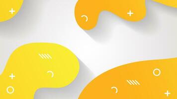 white and yellow dynamic fluid shapes abstract background vector