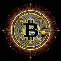 Cryptocurrency Bitcoin digital money golden coin technology Illustration photo