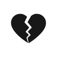 Heartbreak vector icon. Broken heart or divorce flat vector icon for apps and websites