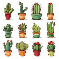 A Sticker Colorful Cactus Flower Vector Illustration Background photo