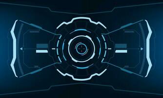 HUD sci-fi interface screen view blue geometric design virtual reality futuristic technology creative display vector