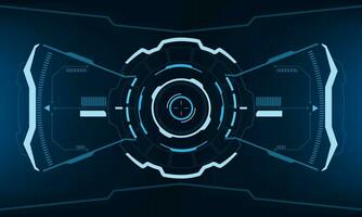 HUD sci-fi interface screen view blue geometric design virtual reality futuristic technology creative display vector