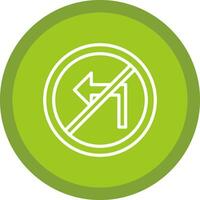 No Turn Left Vector Icon Design