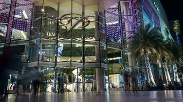 Timelapse of people traffic at the entrance to Siam Paragon video