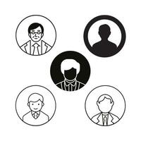 Avatar silhouette vector icon set.