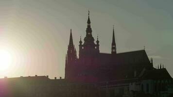 hora lapso Disparo de catedral de santos vito, wenceslao y adalberto, praga, checo república video