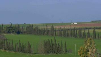 panoramico tiro di rurale paesaggio nel nea kallikrateia villaggio, agricolo campi, campagna case video