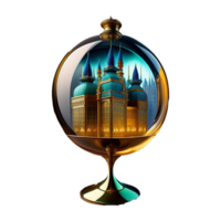 The glass ball with landmarks ai generated png