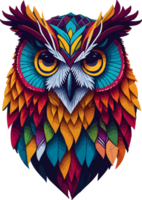 Colorful Owl Logo Mascot AI Generative png